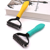 HKM-4223805 Pet Grooming Tool for Cats & Dogs - Hair Shedding & Dematting Comb with Ergonomic Grip, Stainless Steel Teeth