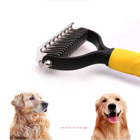 HKM-4223805 Pet Grooming Tool for Cats & Dogs - Hair Shedding & Dematting Comb with Ergonomic Grip, Stainless Steel Teeth
