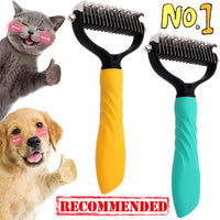 HKM-4223805 Pet Grooming Tool for Cats & Dogs - Hair Shedding & Dematting Comb with Ergonomic Grip, Stainless Steel Teeth