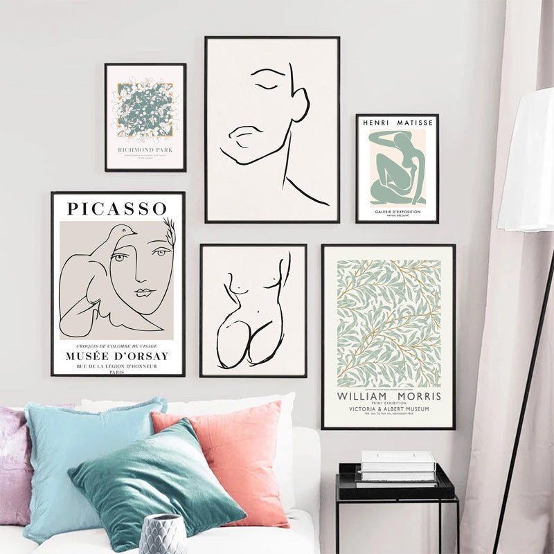 HKM-422483 Abstract Plant Canvas Art - Nordic Style Wall Decoration, Various Sizes Available