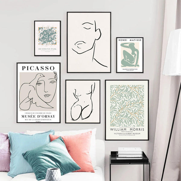 HKM-422483 Abstract Plant Canvas Art - Nordic Style Wall Decoration, Various Sizes Available
