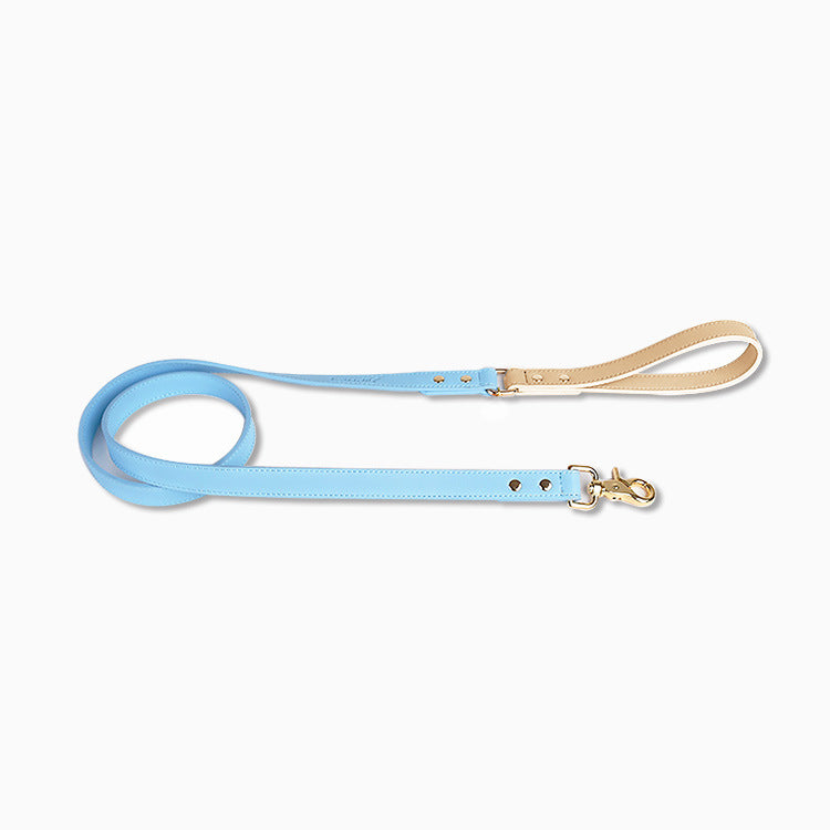 HKM-4226109 Leather Pet Dog Leash and Collar Set for Small, Medium, and Large Dogs
