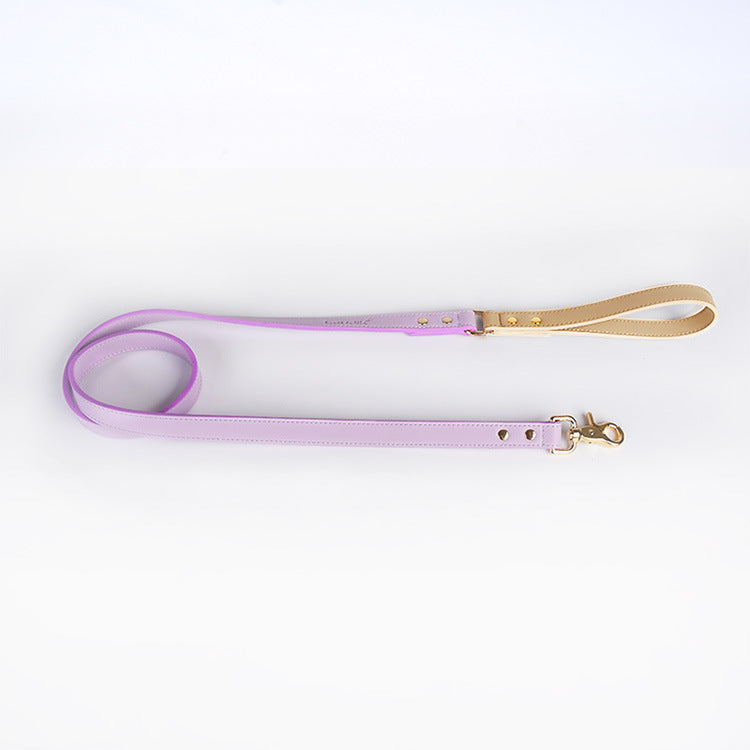 HKM-4226109 Leather Pet Dog Leash and Collar Set for Small, Medium, and Large Dogs