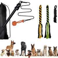 HKM-4227133 Retractable Dog Training Stick with Non-Slip Handle and Replaceable Toys