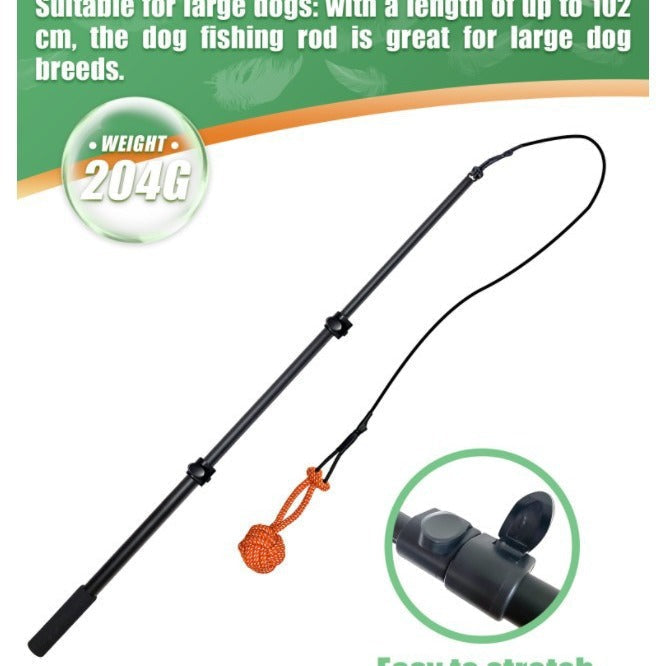 HKM-4227133 Retractable Dog Training Stick with Non-Slip Handle and Replaceable Toys