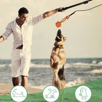 HKM-4227133 Retractable Dog Training Stick with Non-Slip Handle and Replaceable Toys