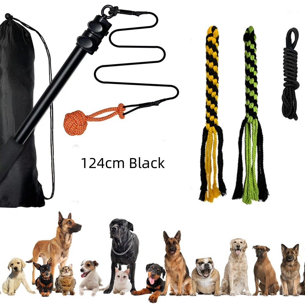 HKM-4227133 Retractable Dog Training Stick with Non-Slip Handle and Replaceable Toys