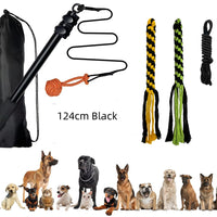 HKM-4227133 Retractable Dog Training Stick with Non-Slip Handle and Replaceable Toys