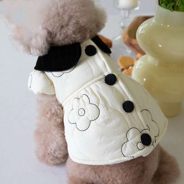 HKM-4227901 Warm Cotton Fleece-Lined Dog Clothing for Autumn and Winter in Apricot
