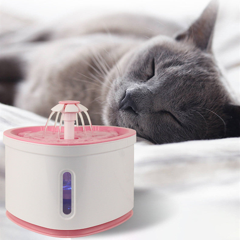 HKM-4228157 Automatic Pet Water Fountain with LED Light ¨C 2L Capacity, BPA-Free, 3 Flow Settings, Silent Pump