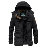 HKM-422867 New Men's Style Winter Medium Length Hooded Jacket Large Size Thickening Outdoor Winter Coat Men's Coats