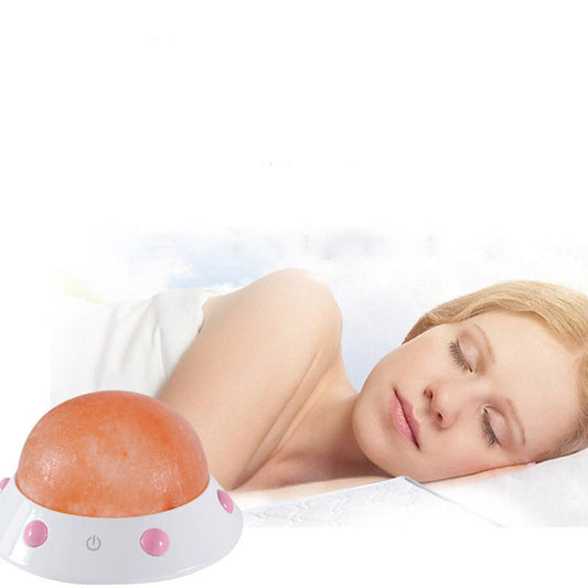 HKM-422995 UFO Shaped Himalayan Crystal Salt Lamp for Ambient Wellness and Decor