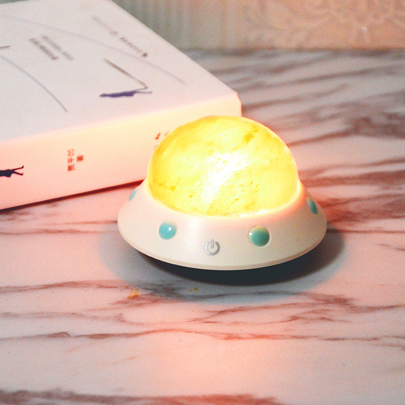 HKM-422995 UFO Shaped Himalayan Crystal Salt Lamp for Ambient Wellness and Decor