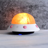 HKM-422995 UFO Shaped Himalayan Crystal Salt Lamp for Ambient Wellness and Decor