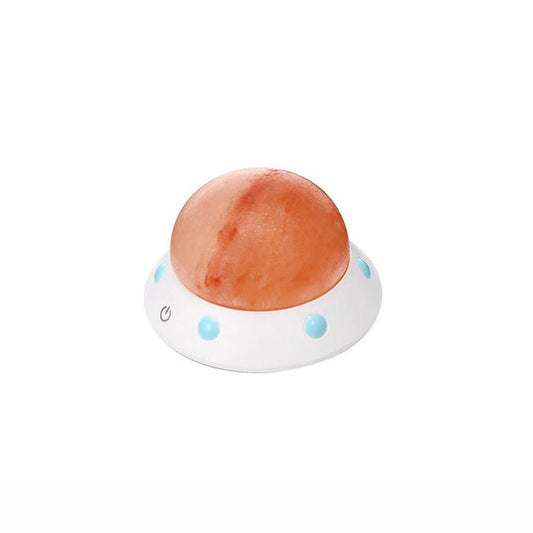 HKM-422995 UFO Shaped Himalayan Crystal Salt Lamp for Ambient Wellness and Decor