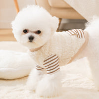 HKM-4230461 Cozy Patchwork Coral Velvet Hoodie for Cats and Dogs in Brown