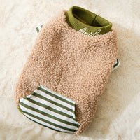HKM-4230461 Cozy Patchwork Coral Velvet Hoodie for Cats and Dogs in Brown