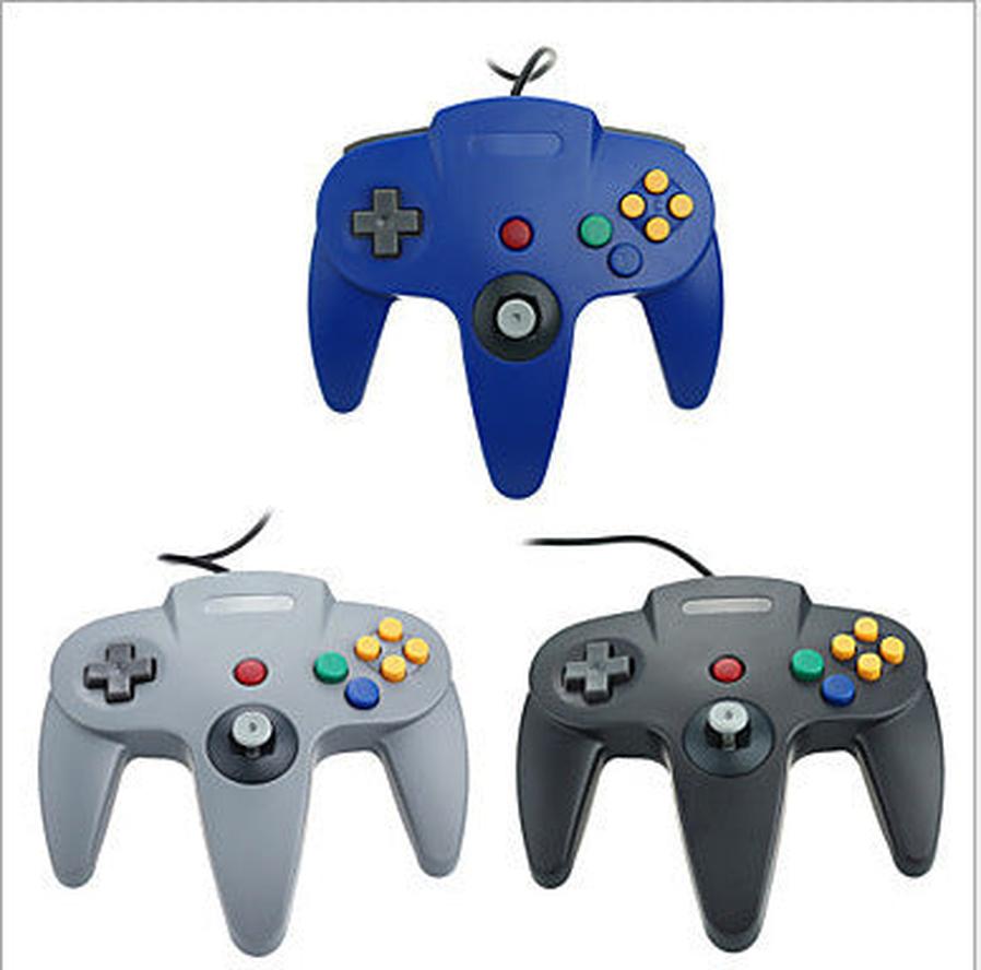 HKM-423059 USB N64 Controller for PC – Game Console Accessory in Blue, Black, and Grey