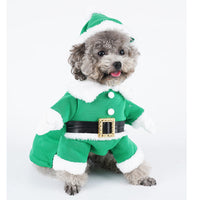 HKM-4233149 Festive Dog Sweatshirt with Hat - Christmas Apparel in Red and Green, Available in Multiple Sizes