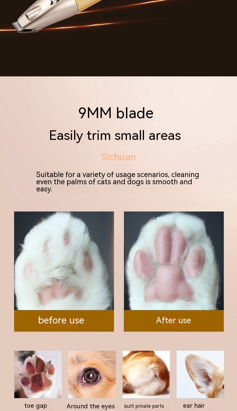 HKM-4233661 Electric Pet Foot Shaver Clipper for Dogs - Metal LED Design with Accessories