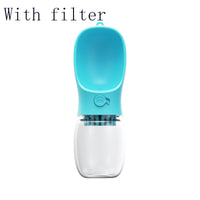 HKM-4233917 Portable Dog Water Bottle with Anti-Bacterial Material and One-Touch Waterproof Design, 350ml Blue