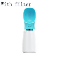 HKM-4233917 Portable Dog Water Bottle with Anti-Bacterial Material and One-Touch Waterproof Design, 350ml Blue