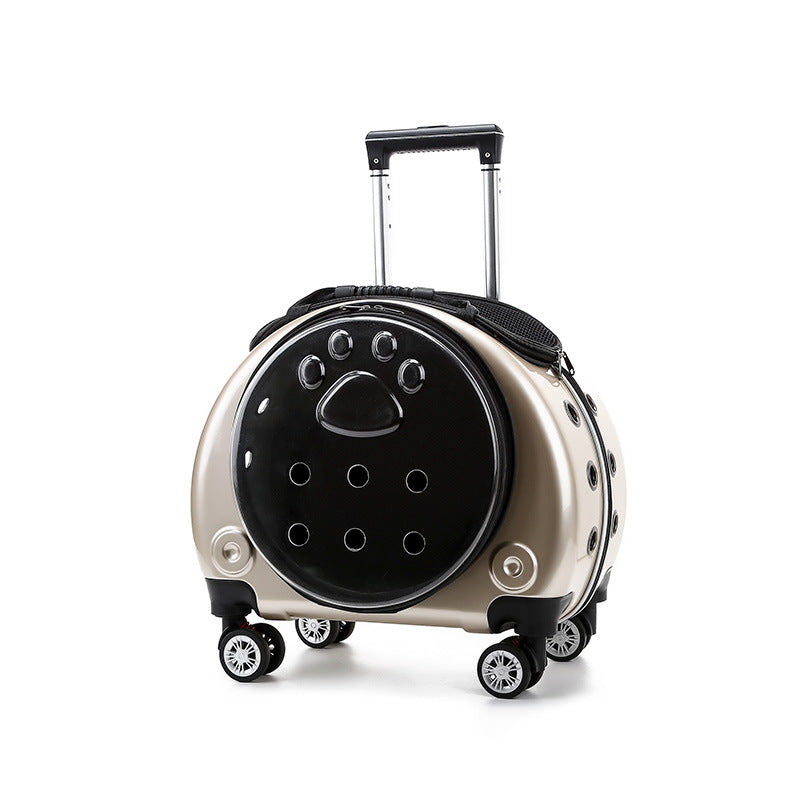 HKM-4234301 Portable Transparent Pet Trolley Bag for Small Pets – Medium Hard Diaper Carrier in Various Colors