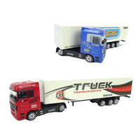 HKM-423443 Mini Diecast Container Truck for Kids - Zinc Alloy, 24x7x3.5 cm, Ages 2-13