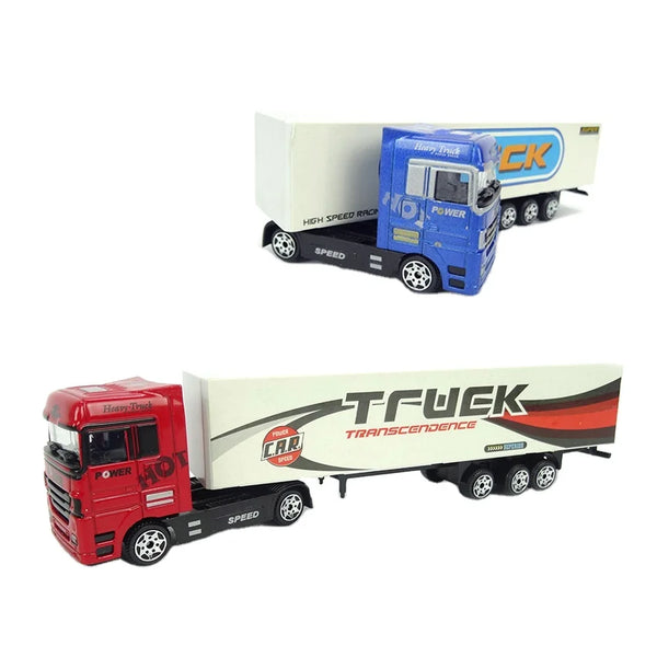 HKM-423443 Mini Diecast Container Truck for Kids - Zinc Alloy, 24x7x3.5 cm, Ages 2-13