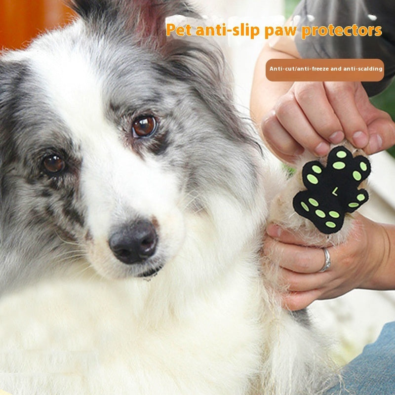 HKM-4234685 Breathable Silicone Cloth Dog Claw Protection Footstickers - 8 Pack Sizes S & M