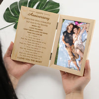 HKM-423507 Personalised Double Hinged Wooden Photo Frame for Memorable Moments