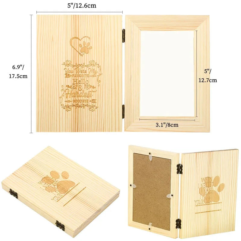 HKM-423507 Personalised Double Hinged Wooden Photo Frame for Memorable Moments
