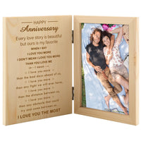 HKM-423507 Personalised Double Hinged Wooden Photo Frame for Memorable Moments