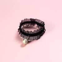 HKM-4235837 Adjustable Velvet Lace Pet Collar with Golden Bell for Cats and Dogs - Insect Repellent Design