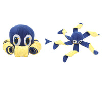 HKM-4236477 Big-Eyed Octopus Dog Toy with Hidden Treats and Sound Feature - Blue Velvet Fabric