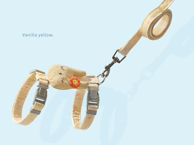 HKM-4237117 Adjustable Anti-Breakout Cat Leash with Chest Strap for Small Pets