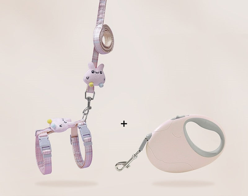 HKM-4237117 Adjustable Anti-Breakout Cat Leash with Chest Strap for Small Pets