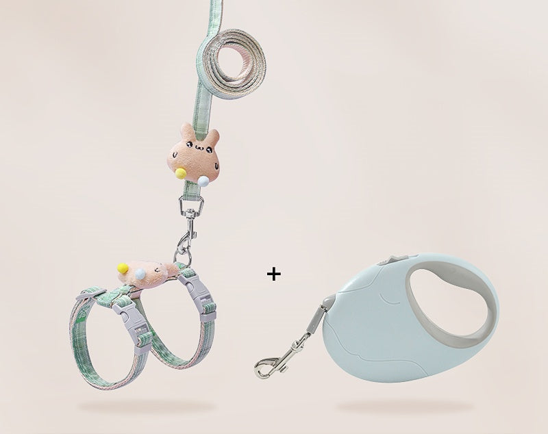 HKM-4237117 Adjustable Anti-Breakout Cat Leash with Chest Strap for Small Pets