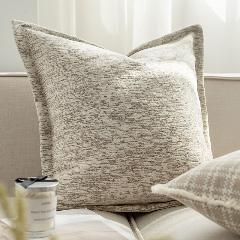 HKM-423763 Oatmeal Square Throw Pillow Cover for Living Room 45x45 cm