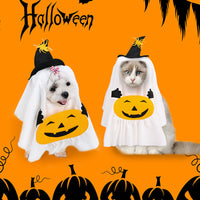 HKM-4238397 Funny Ghost Pumpkin Costume for Dogs ¨C Casual Pet Clothing in White, Sizes S, M, L