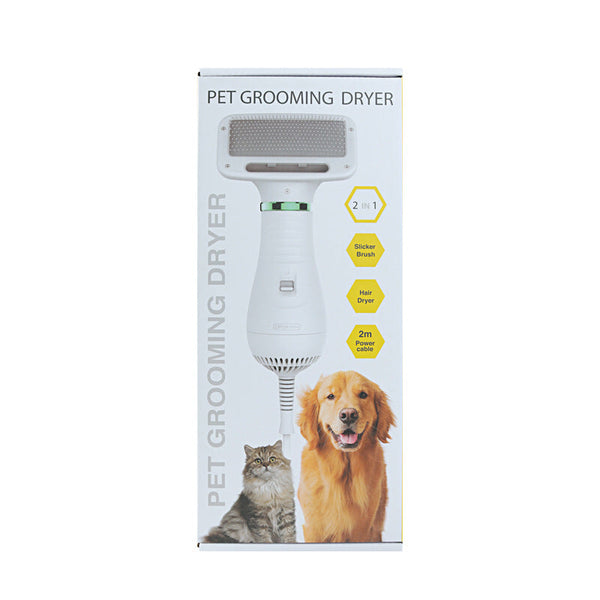 HKM-4239421 All-in-One Cat and Dog Brushing Comb with Adjustable Hair Dryer and Styling Features