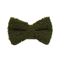 HKM-4239805 Army Green Velvet Four-Piece Pet Collar Set with Leash, Bow, and Vest