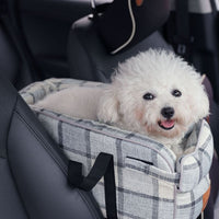 HKM-4240061 Breathable Travel Pet Bag with Mesh Strap and Plaid or Blue Ribbon Design