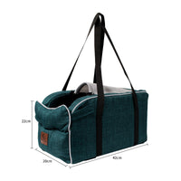 HKM-4240061 Breathable Travel Pet Bag with Mesh Strap and Plaid or Blue Ribbon Design
