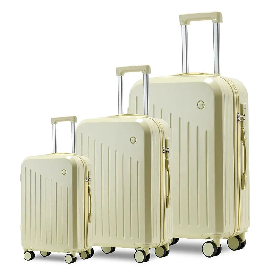 HKM-424019 ABS Cabin Trolley Luggage Set - Lightweight Carry-on Suitcases in 20, 24, and 28 Inches