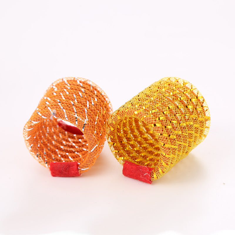 HKM-4241085 Interactive Spring Hose Toy for Cats - Random Color - 3.2x4cm, Plastic Fun
