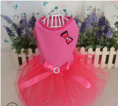HKM-4241981 Spring and Summer Cotton Princess Skirt for Female Teddy Dogs