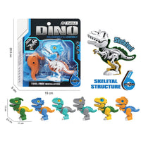 HKM-424275 Mixed Pack Cartoon DIY Assembly Small Skeleton and Dinosaur Toy - Educational PVC Set