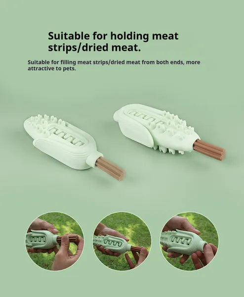 HKM-4243261 Durable Food-Grade Silicone Corn Chew Stick for Dogs, Teething Toy for Small to Large Breeds