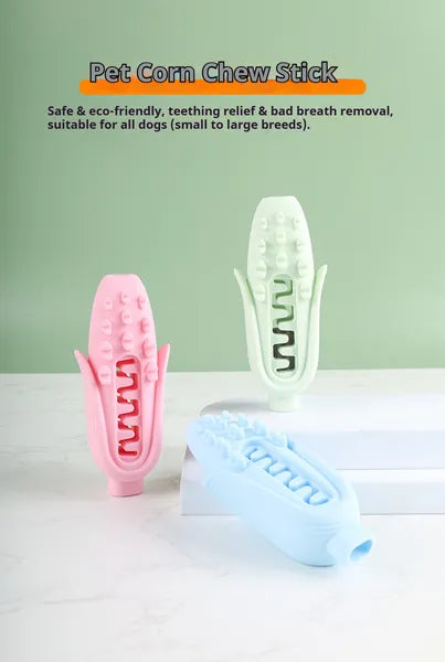 HKM-4243261 Durable Food-Grade Silicone Corn Chew Stick for Dogs, Teething Toy for Small to Large Breeds